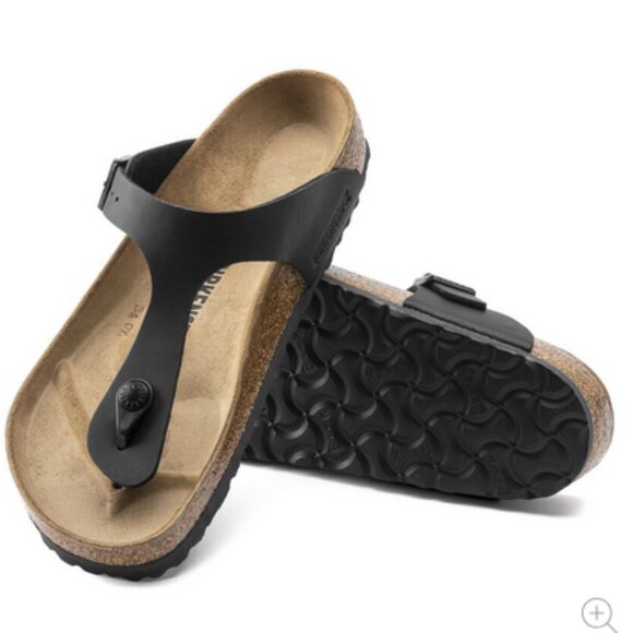 Birkenstock Gizeh T-Strap Thong Cork Sandals Black Birko-Flor - Picture 1 of 13